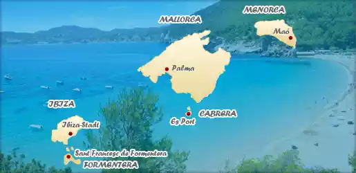 Karte der Balearischen Inseln